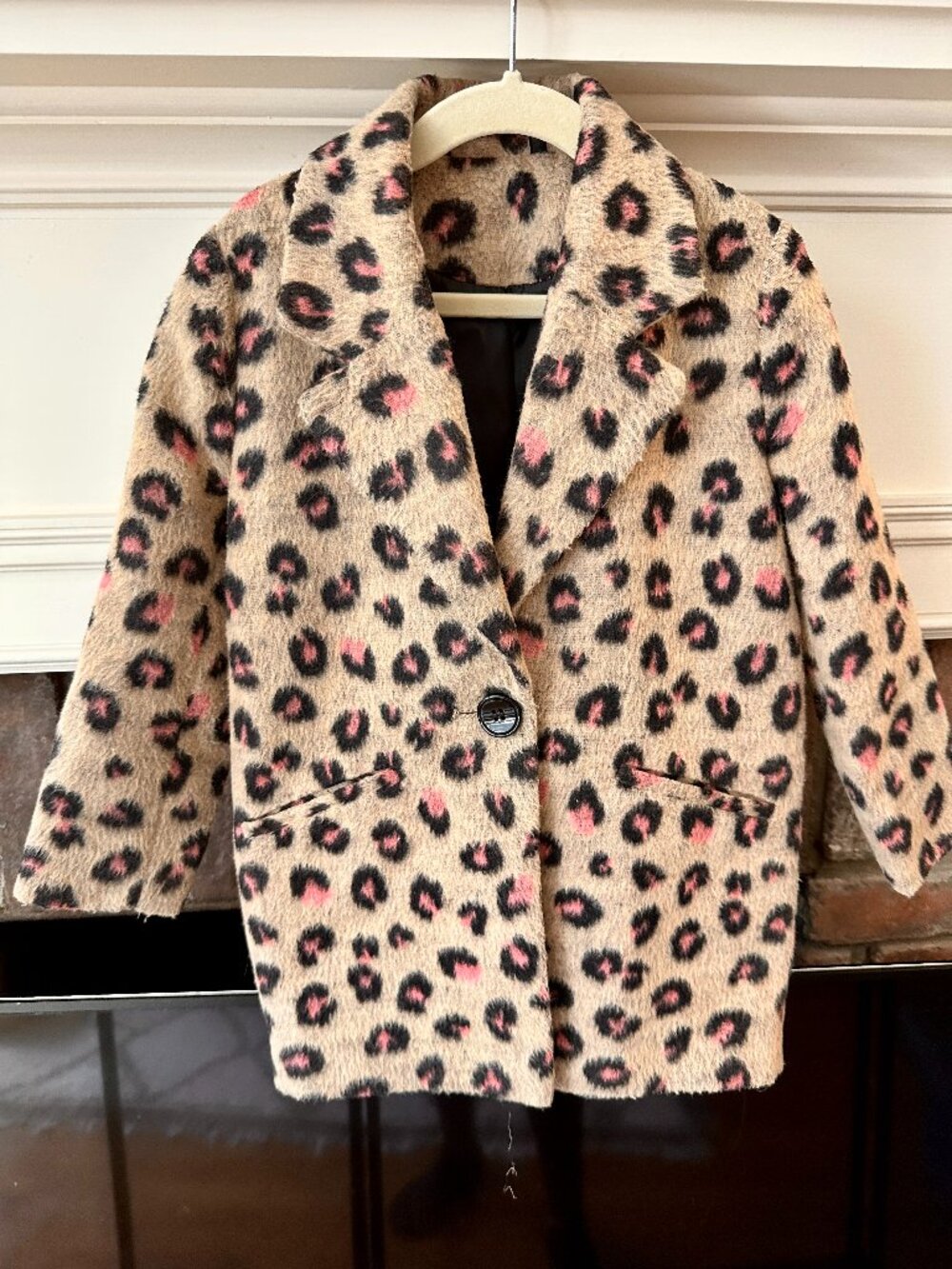Dunnes Girl's Leopard Print Jacket, Cocoon Coat, sz 4